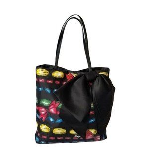 Brighton Take a Beau Satin Ribbons & Bows Black Tote Bag Shopper Purse
